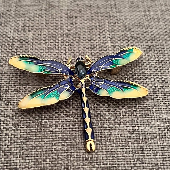 Dragonfly Crystal Party Animal Brooch Insect Brooches Pins Label New - Picture 2 of 3